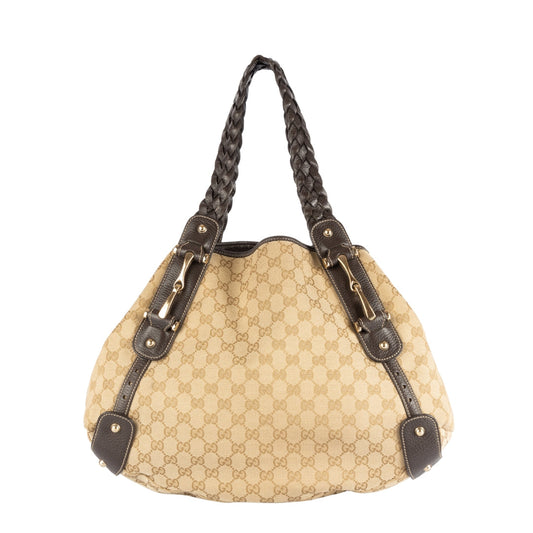 Gucci Leather Canvas Shoulder Bag