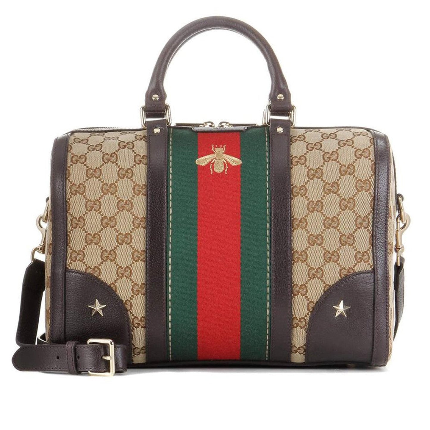 Gucci Web Leather Canvas Shoulder Bag Style 2