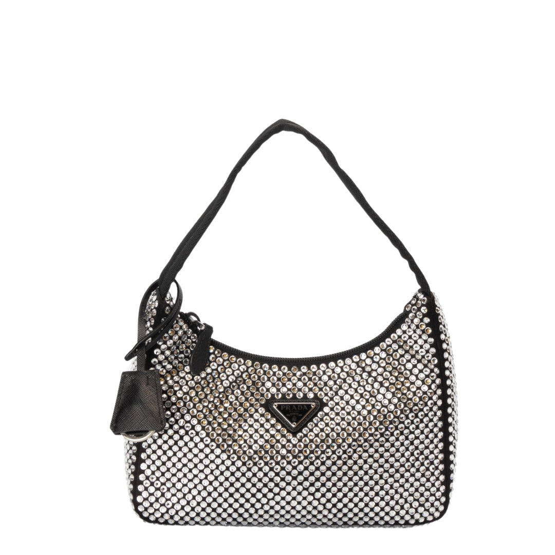 Prada Crystal Re-Edition Re-Nylon Mini Shoulder Bag