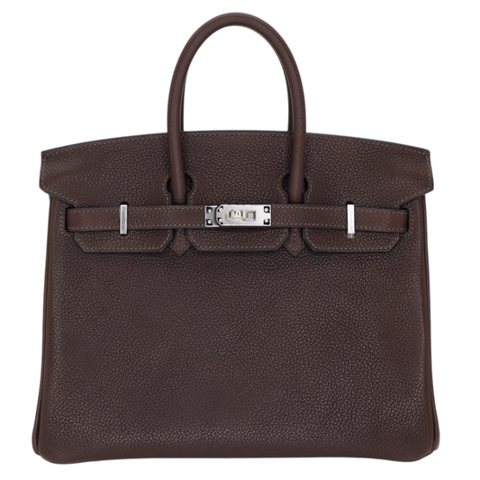 Hermes25cm Birkin Ebene Barenia Faubourg Palladium Hardware