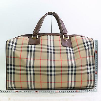 Burberry Boston Bag Brown Canvas
