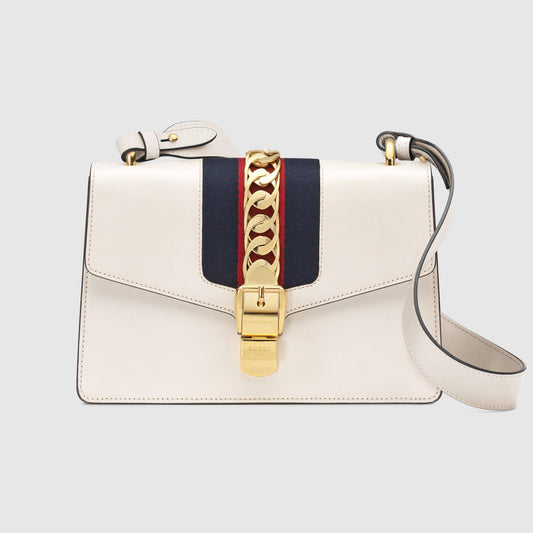 Gucci Monogram Nylon Chain Leather Crossbody