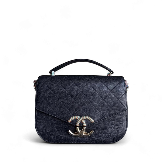 Chanel Coco Curve Cuba - Caviar Quilted Grained Calfskin Black Gold Hardware Series 23
