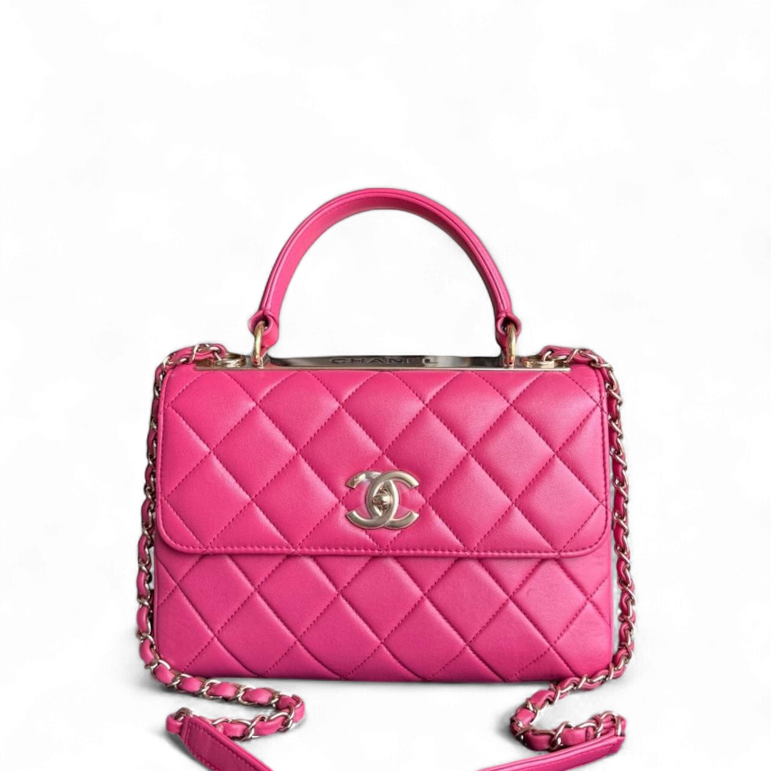 Chanel Trendy CC Small - Quilted Lambskin Hot Pink Gold Hardware Series 26