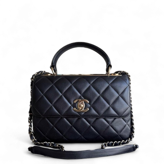 Chanel Trendy CC Small - Quilted Lambskin Black Gold Hardware Series 31