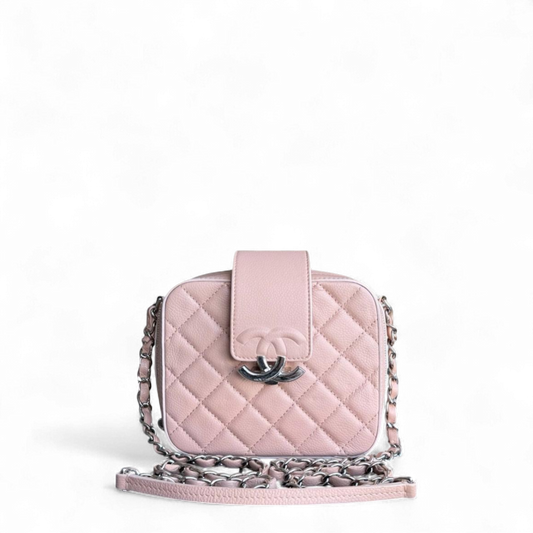 Chanel CC Box Camera Bag Small - Caviar Quilted Grained Calfskin Pink Series 24
