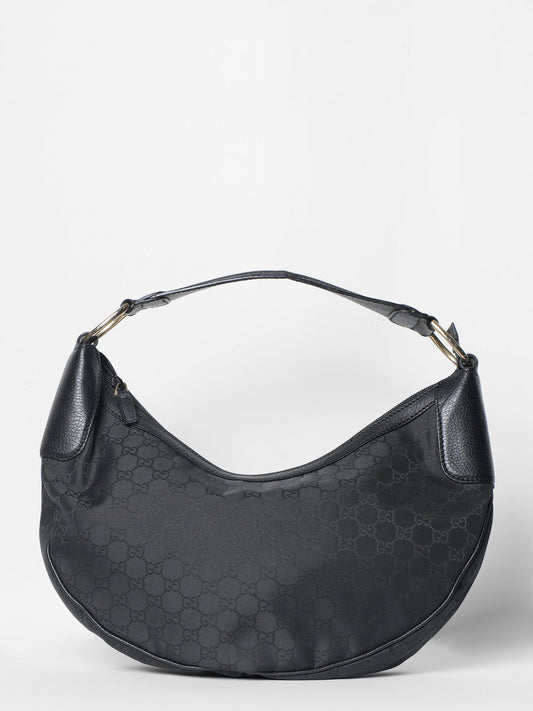 Gucci Lou Leather Canvas Shoulder Bag