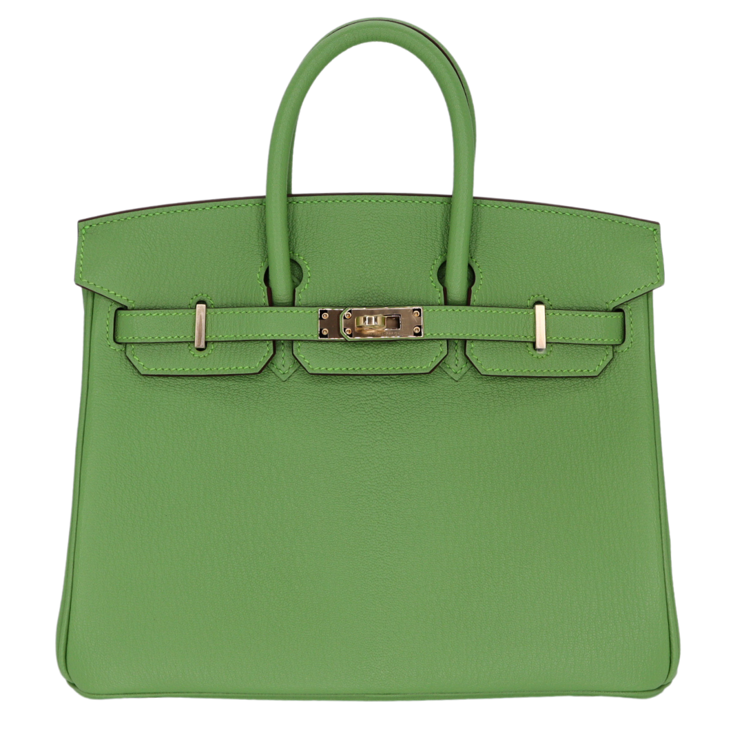 Hermes25cm Birkin HSS Vert Criquet Chevre Leather Gold Hardware