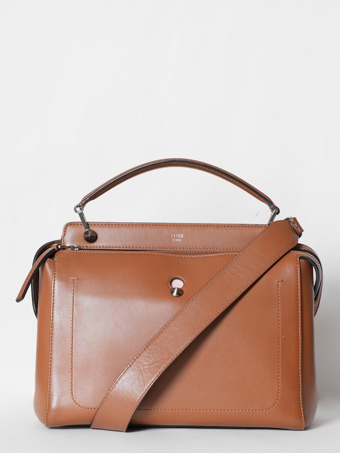 Fendi Tan Large Dotcom Satchel