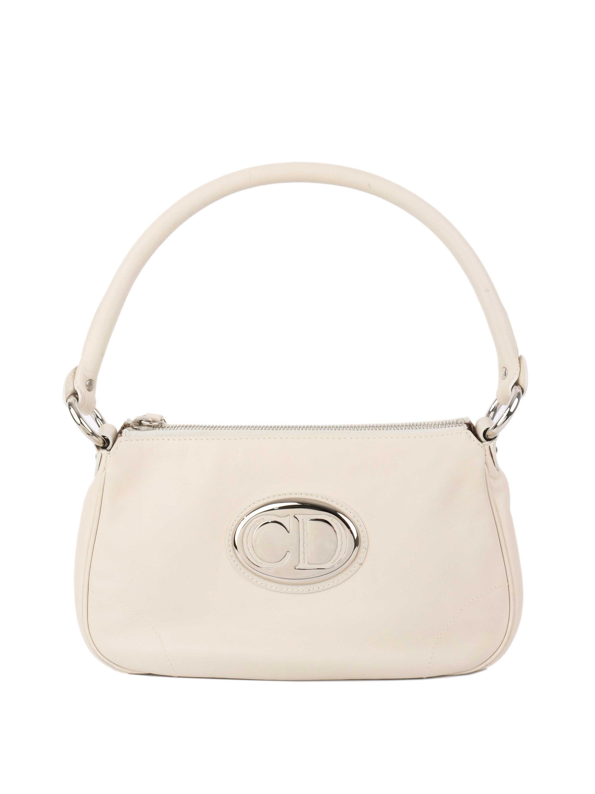 Dior White Leather Shoulder Bag.