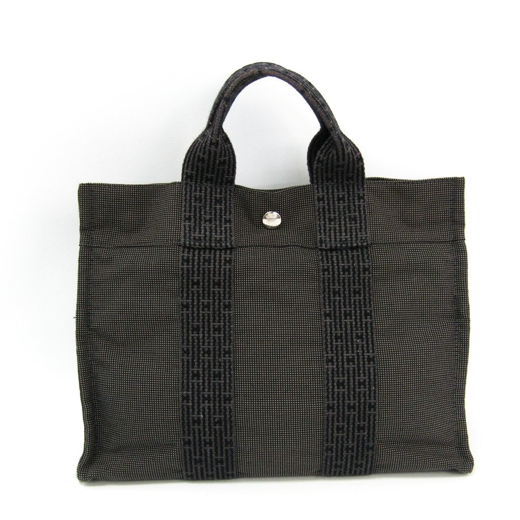 Luxury Hermes Gray Canvas Herline PM Tote Bag ( )