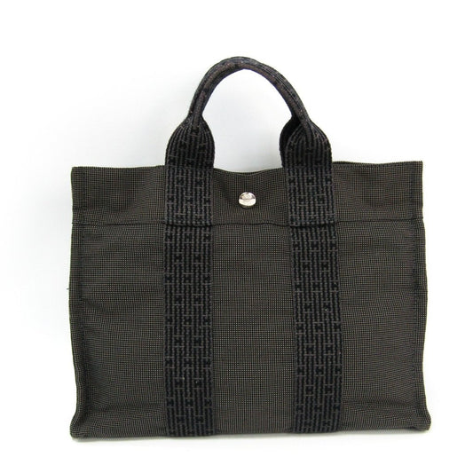 Luxury Hermes Gray Canvas Herline PM Tote Bag ( )