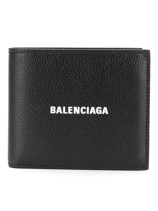 Luxury Balenciaga Trending 2026 Cash Square Folded Wallet Black