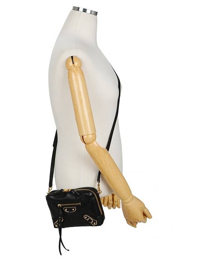 Luxury Balenciaga Trending 2026 Metal Reporter Mini Cross Bag Black
