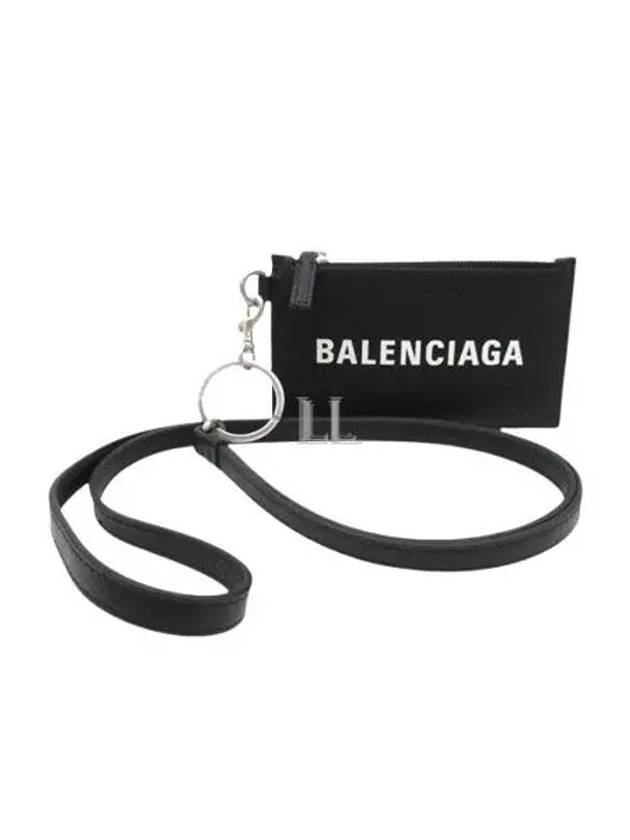 Luxury Balenciaga Trending 2026 Cash Keyring Card Case Black Silver