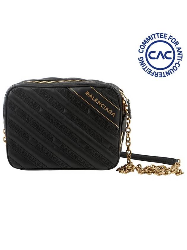 Luxury Balenciaga Trending 2026 Blanket Reporter Chain Cross Bag Black