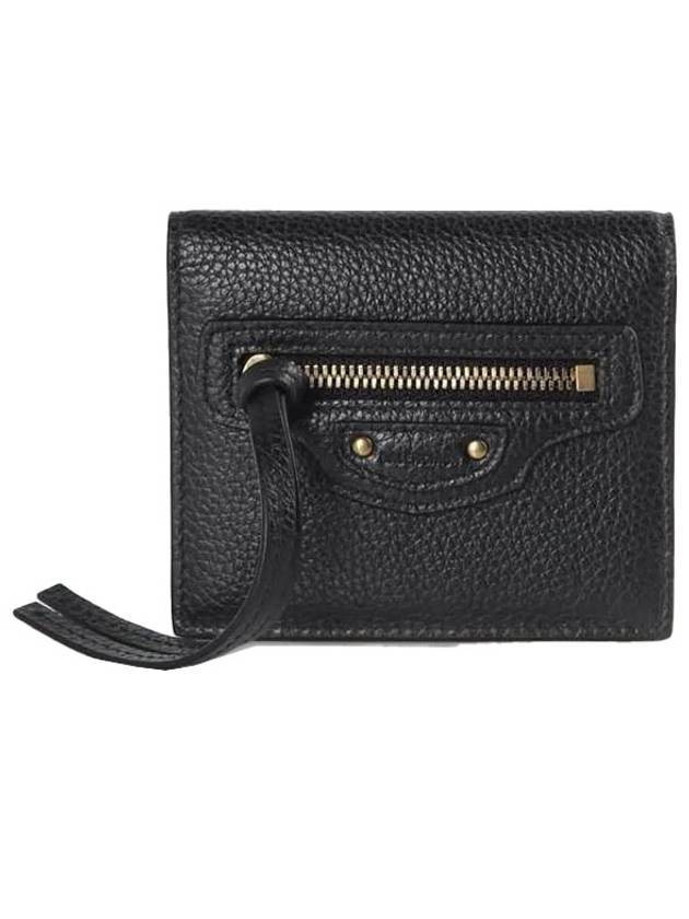 Luxury Balenciaga Trending 2026 Neo Classic Half Wallet Black