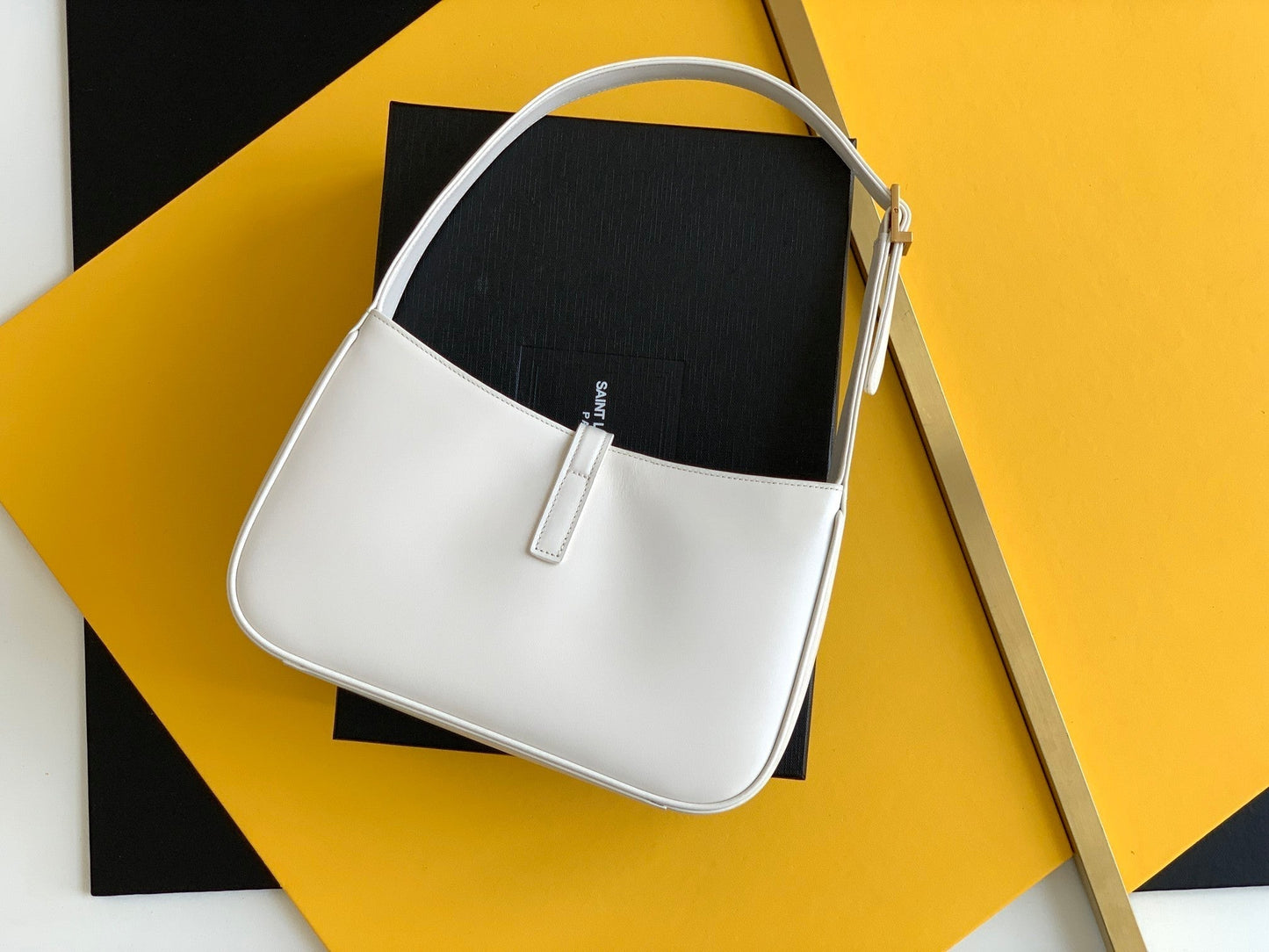 Yves Saint Laurent LE Hobo Bag White Material