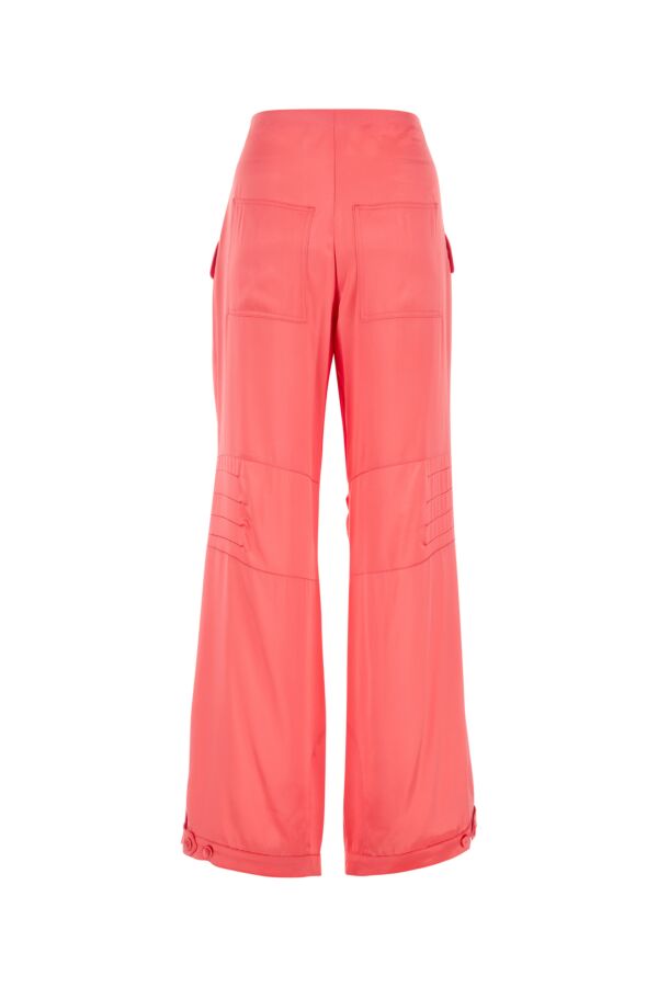 Fendi Woman Fluo Pink Satin Cargo Pant