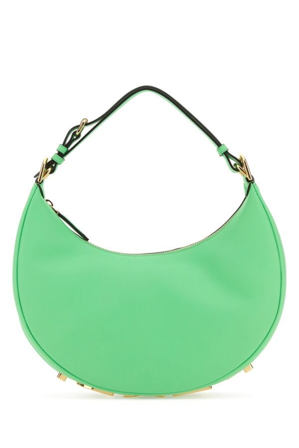Fendi Woman Green Leather Small Fendigraphy Handbag