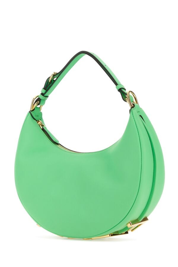 Fendi Woman Green Leather Small Fendigraphy Handbag
