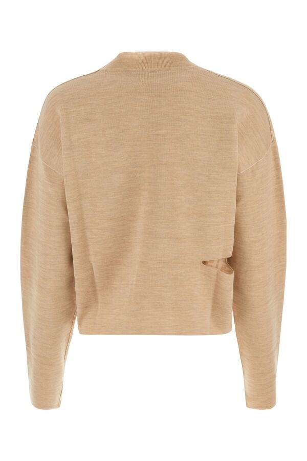 Fendi Woman Beige Wool Blend Reversible Sweater