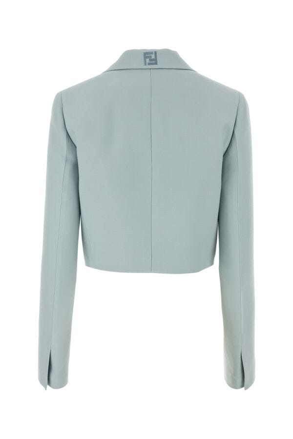 Fendi Woman Powder Blue Wool Blend Blazer