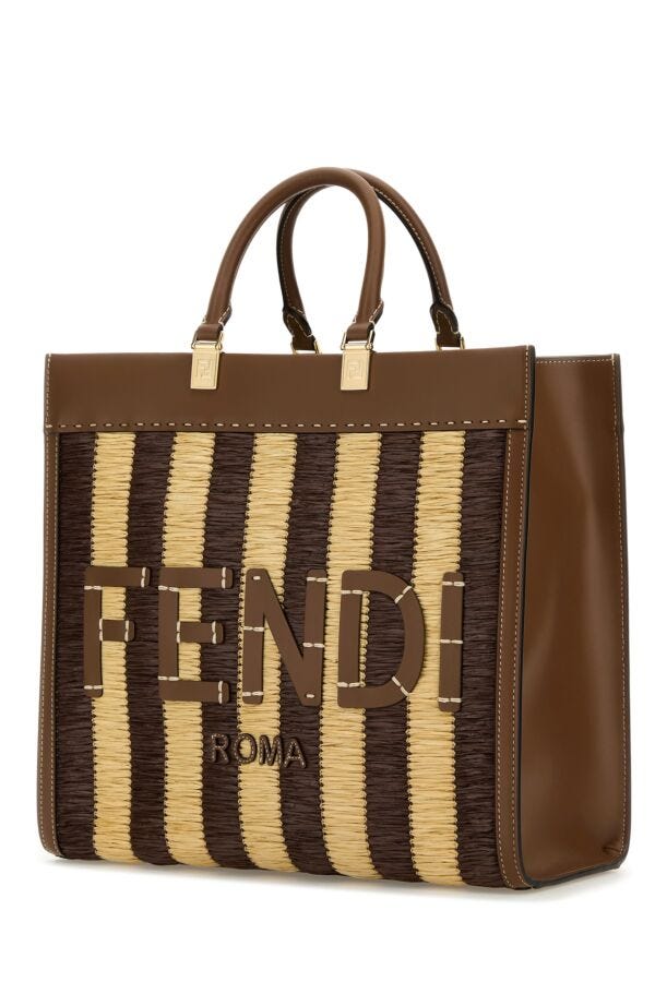 Fendi Woman Rafia Medium Sunshine Shopping Bag