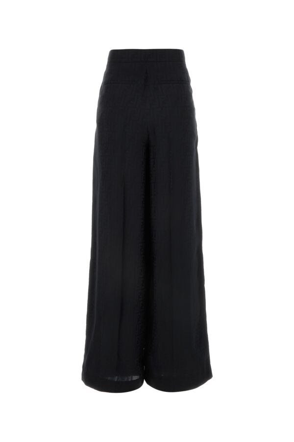 Fendi Woman Embroidered Twill Wide-Leg Pant
