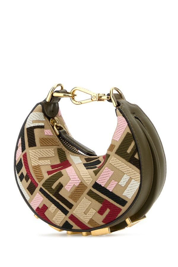 Fendi Woman Embroidered Canvas Nano Fendigraphy Case