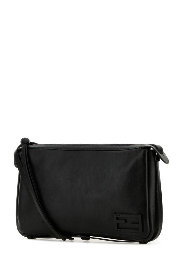 Fendi Woman Black Leather Medium Simply Fendi Shoulder Bag