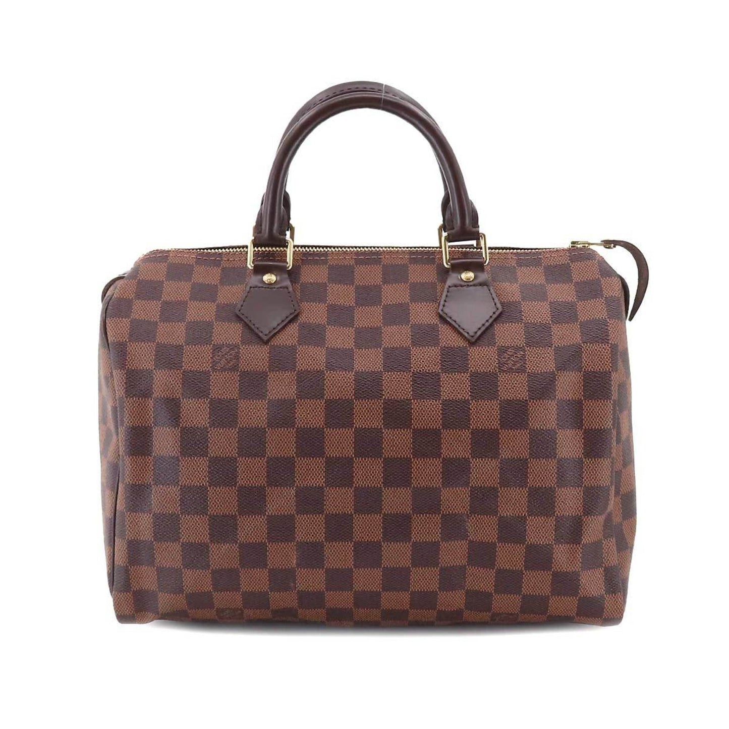 LOUIS VUITTON Damier Hand Bag Ebene Brown Gold Hardware