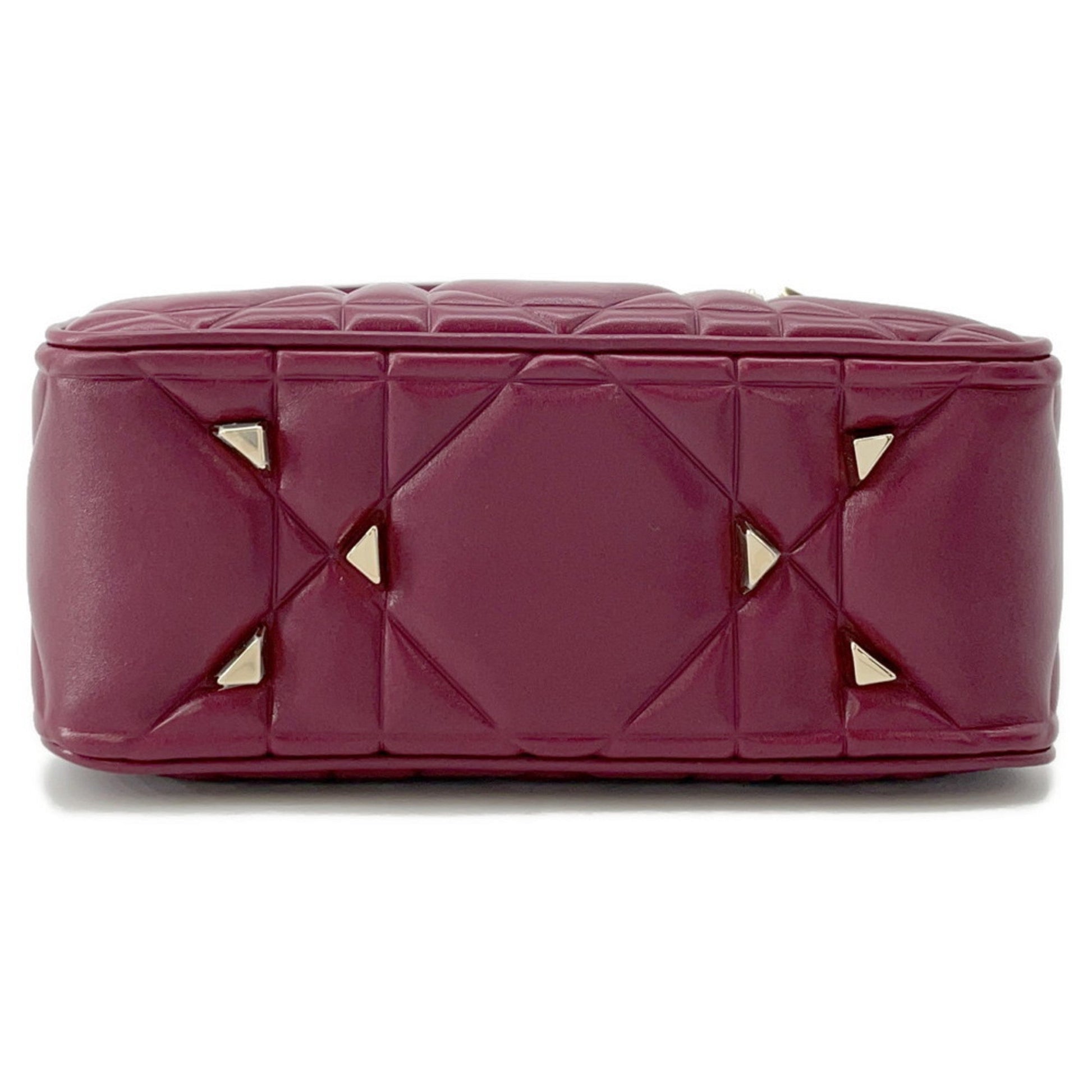 Christian Dior Bordeaux Champagne Gold Leather Handbag  
