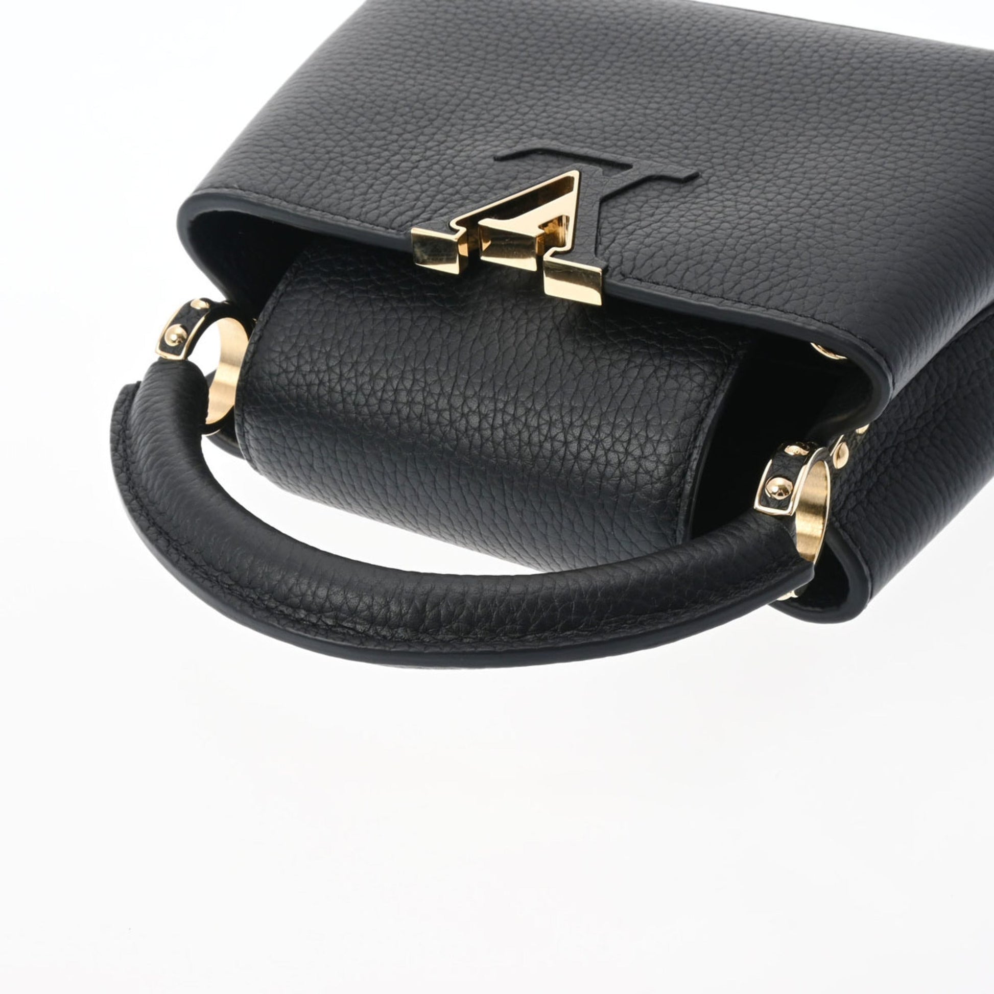 LOUIS VUITTON Capucines MINI Noir Women's Taurillon Leather Handbag