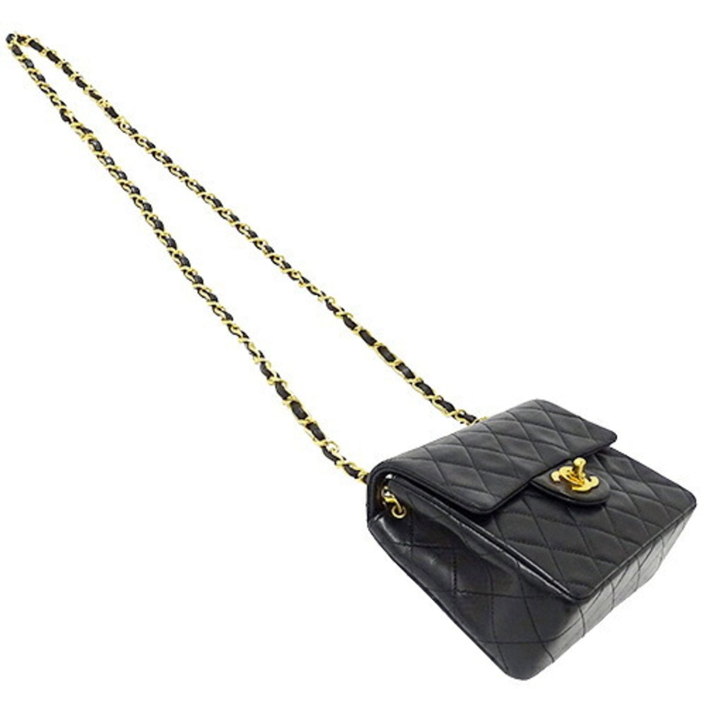 CHANEL bag matelasse lady s shoulder chain lambskin black