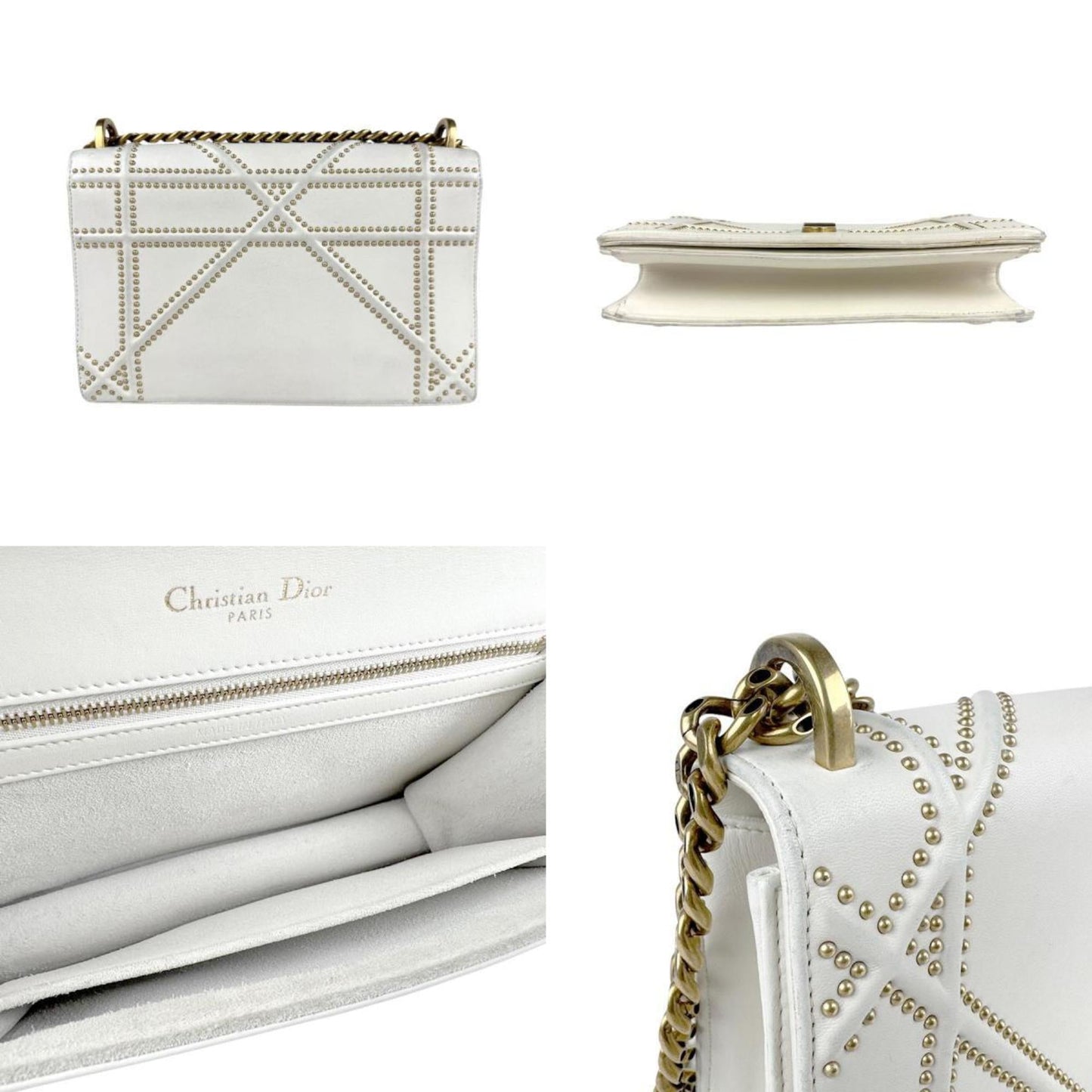 Christian Dior Off-White Leather Shoulder Bag  