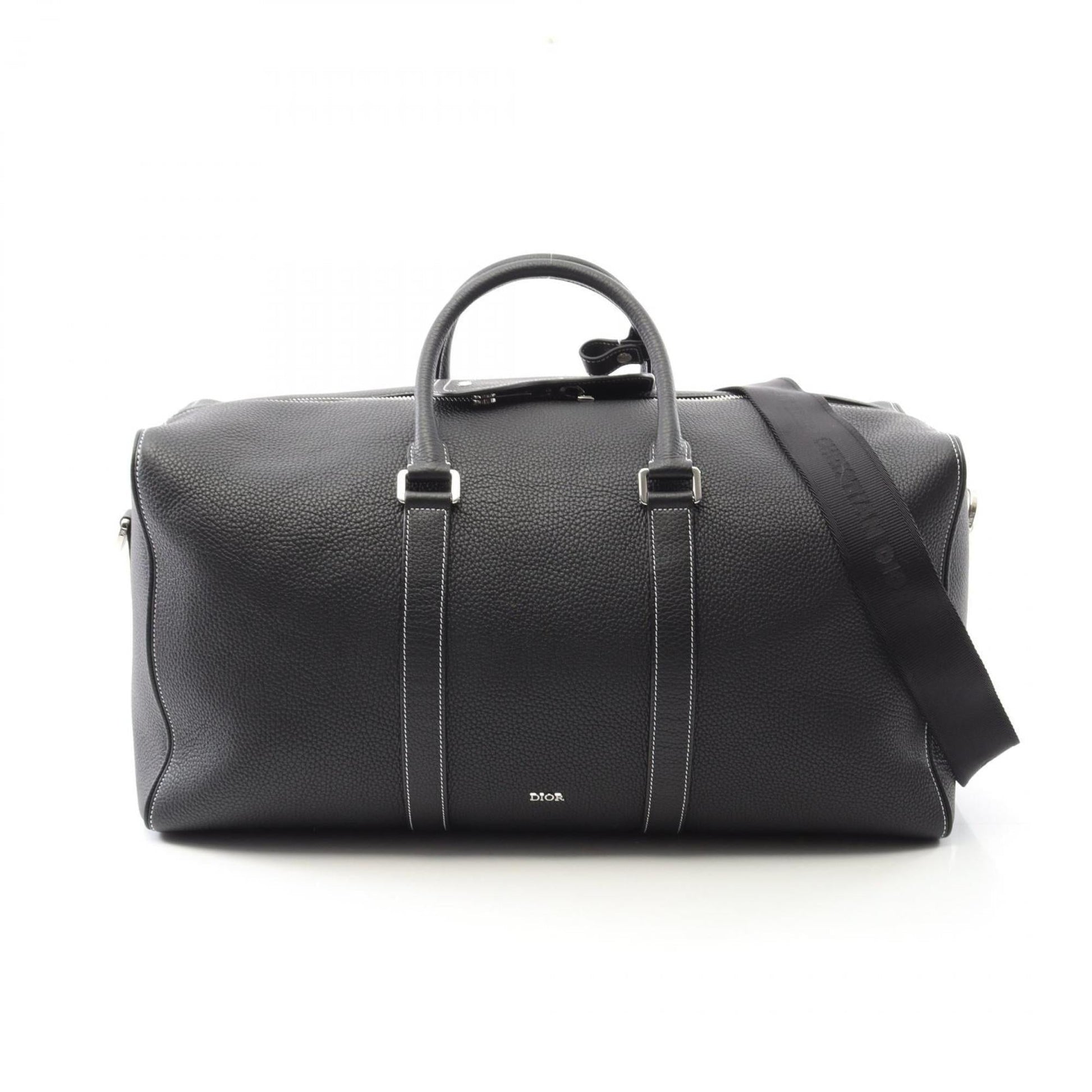 Christian Dior Black Leather Boston Bag  