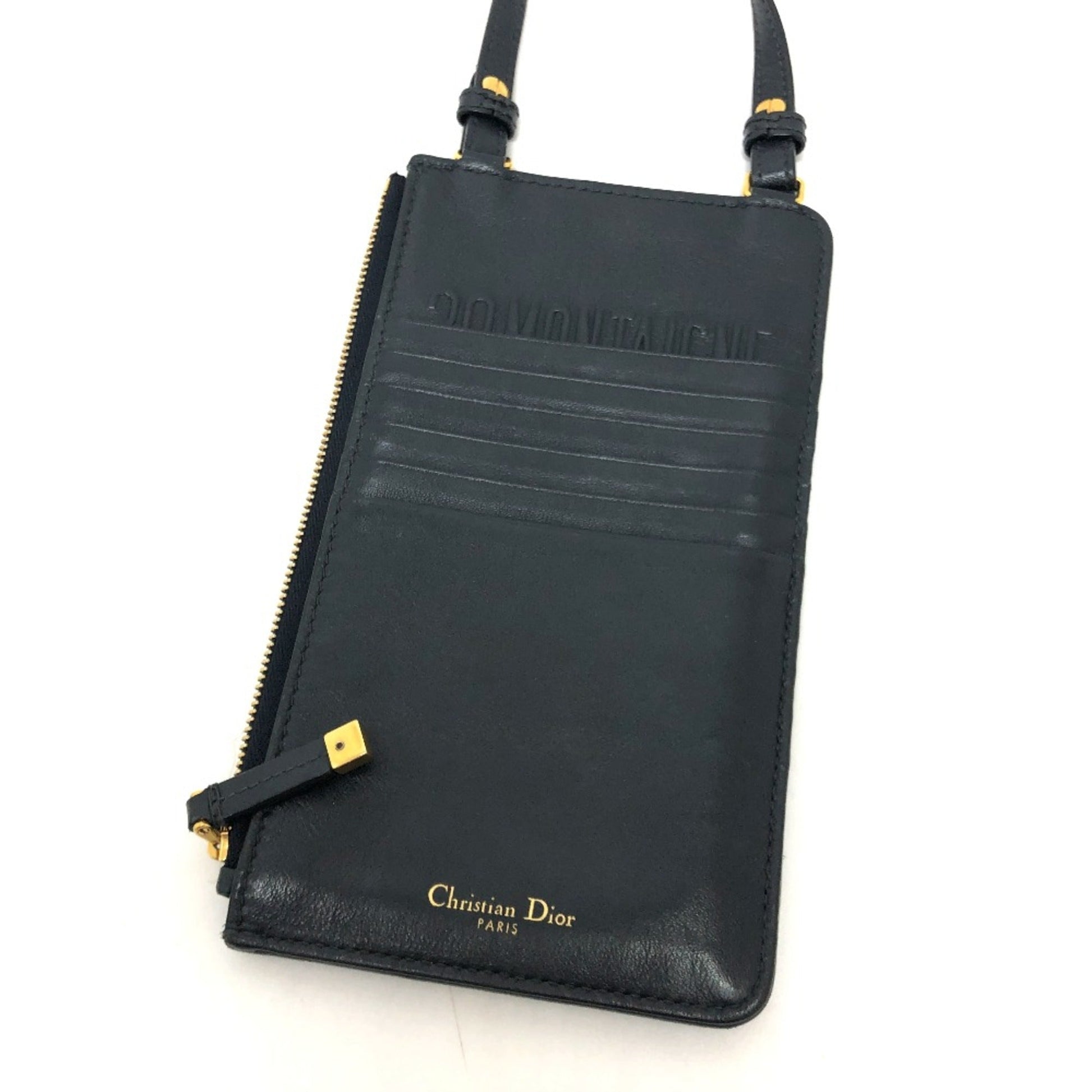 Christian Dior Navy Cloth Shoulder Bag  