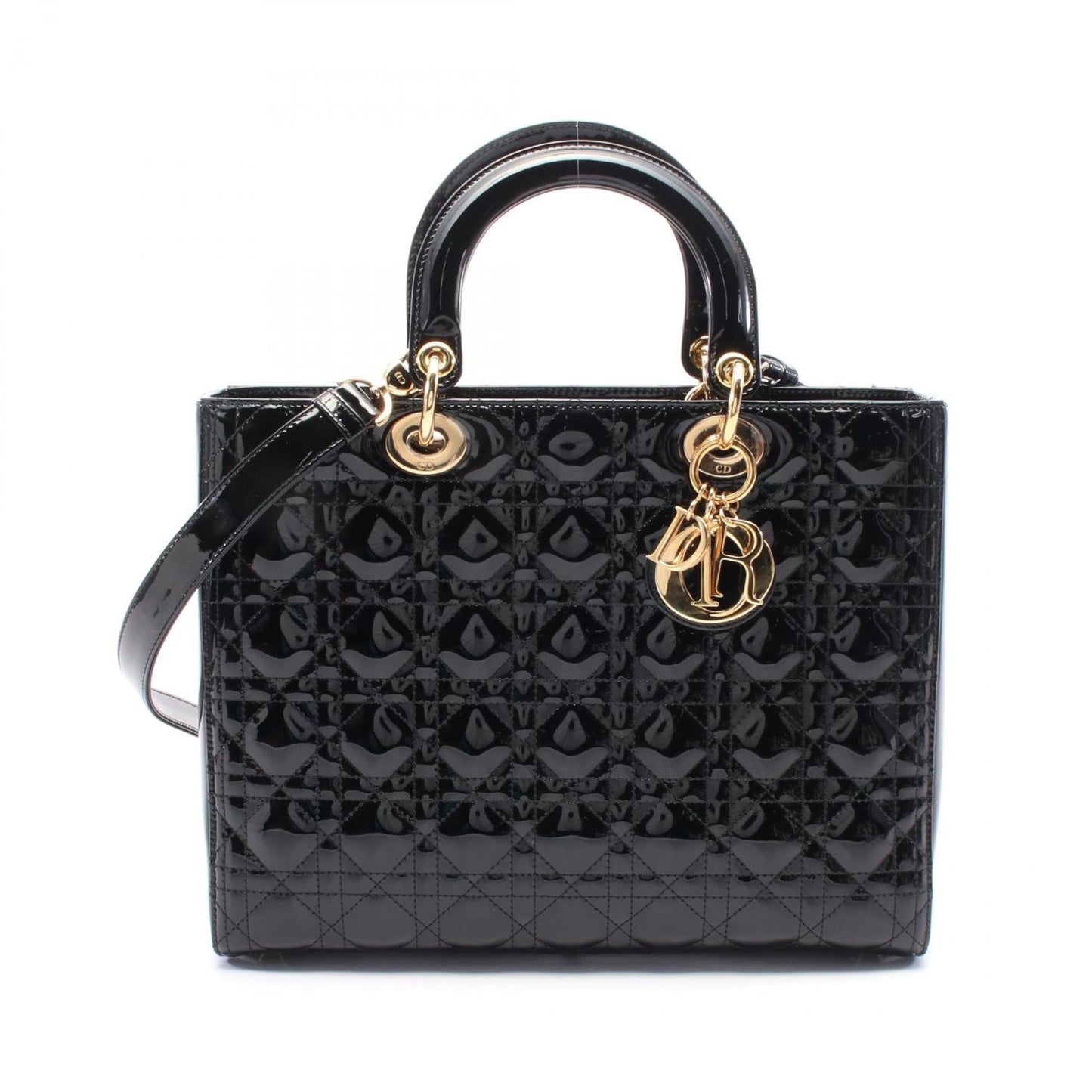 Christian Dior Black Patent Leather Handbag  