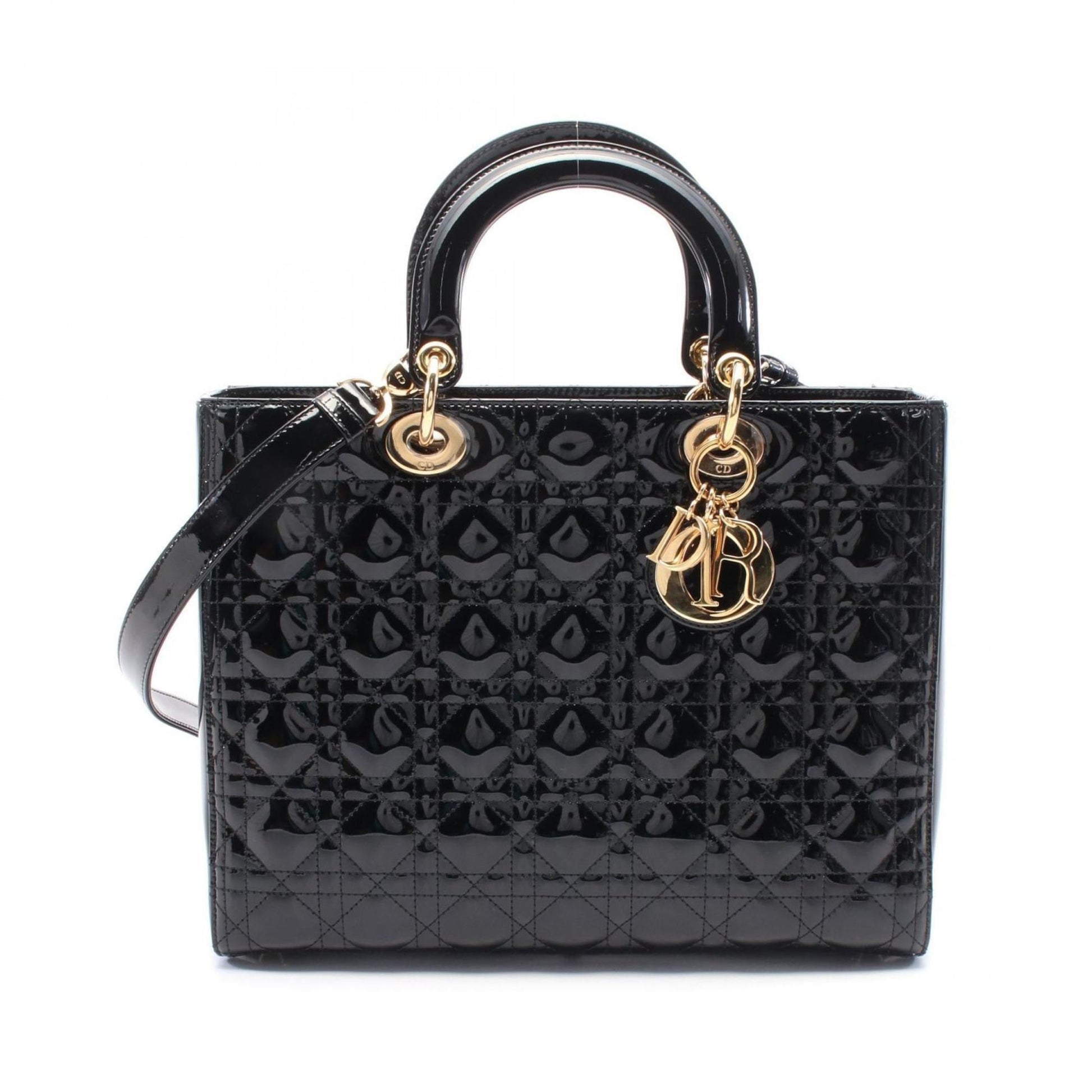 Christian Dior Black Patent Leather Handbag  