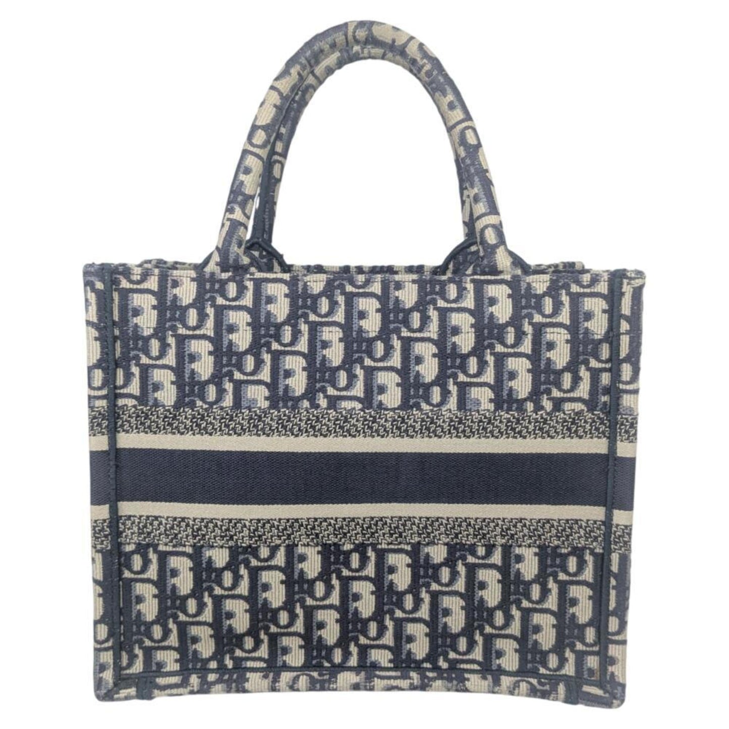 Christian Dior Navy Canvas Handbag Tote Bag  
