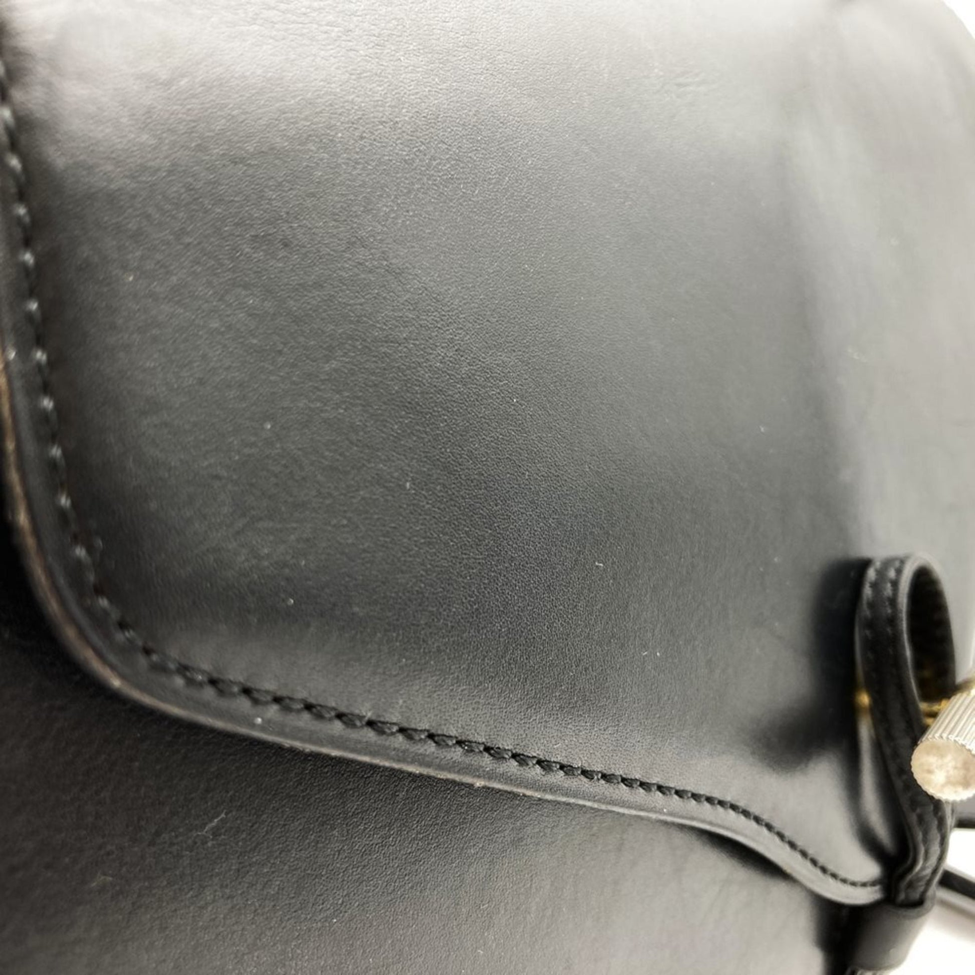 Christian Dior Black Leather Shoulder Bag  