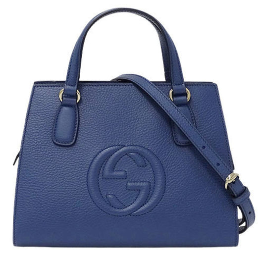 Gucci Soho Blue Leather Shoulder Bag