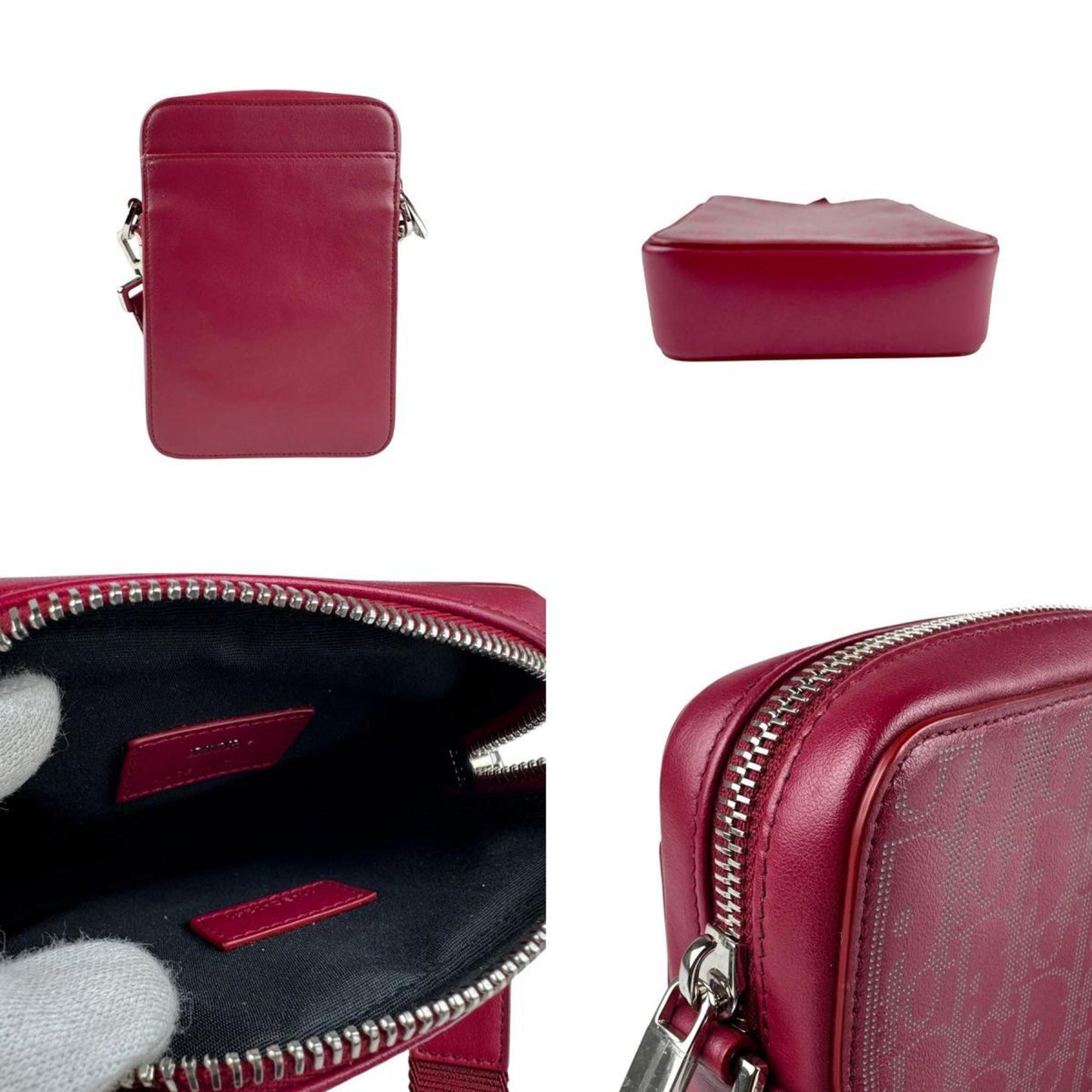 Christian Dior Red Color Leather Shoulder Bag  
