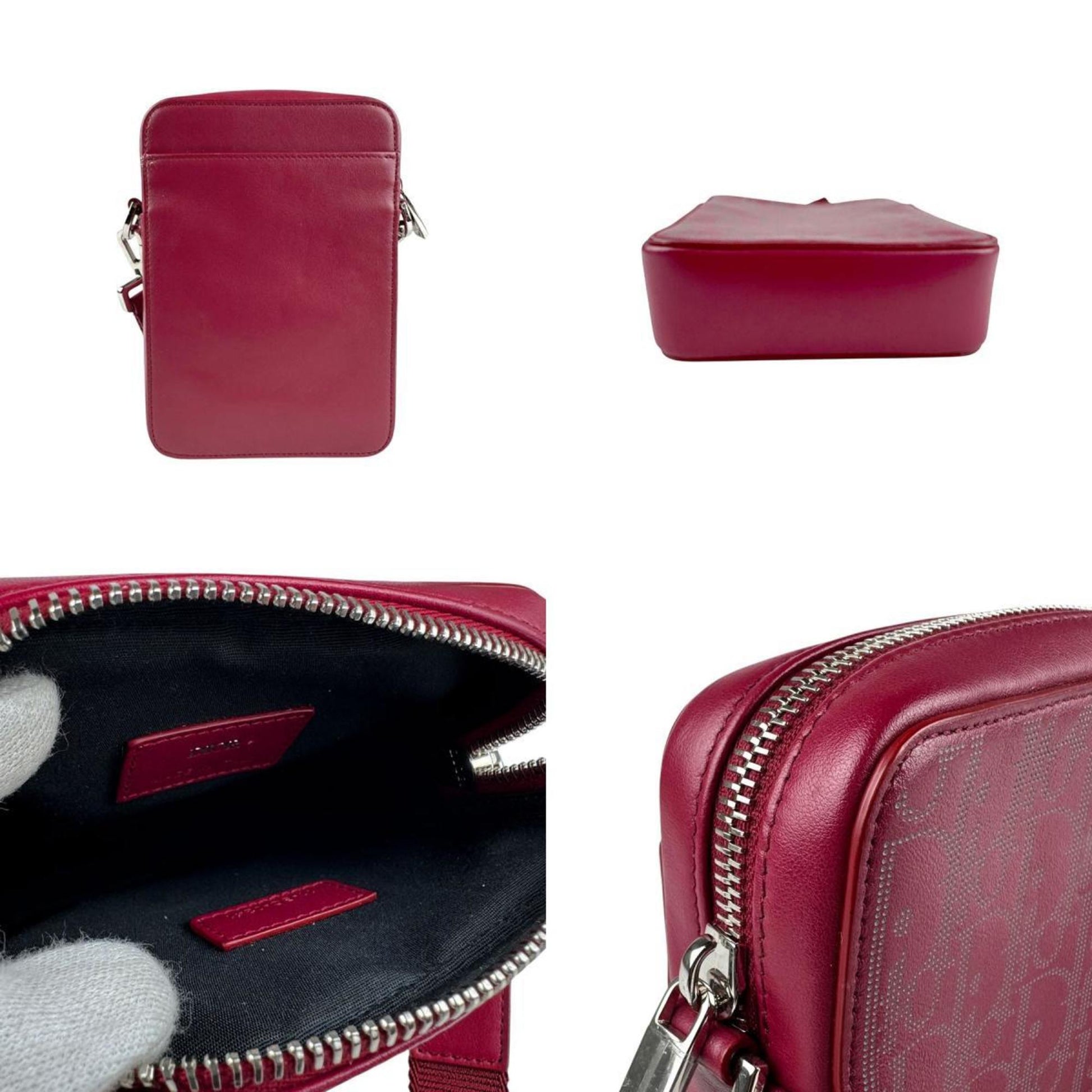 Christian Dior Red Color Leather Shoulder Bag  