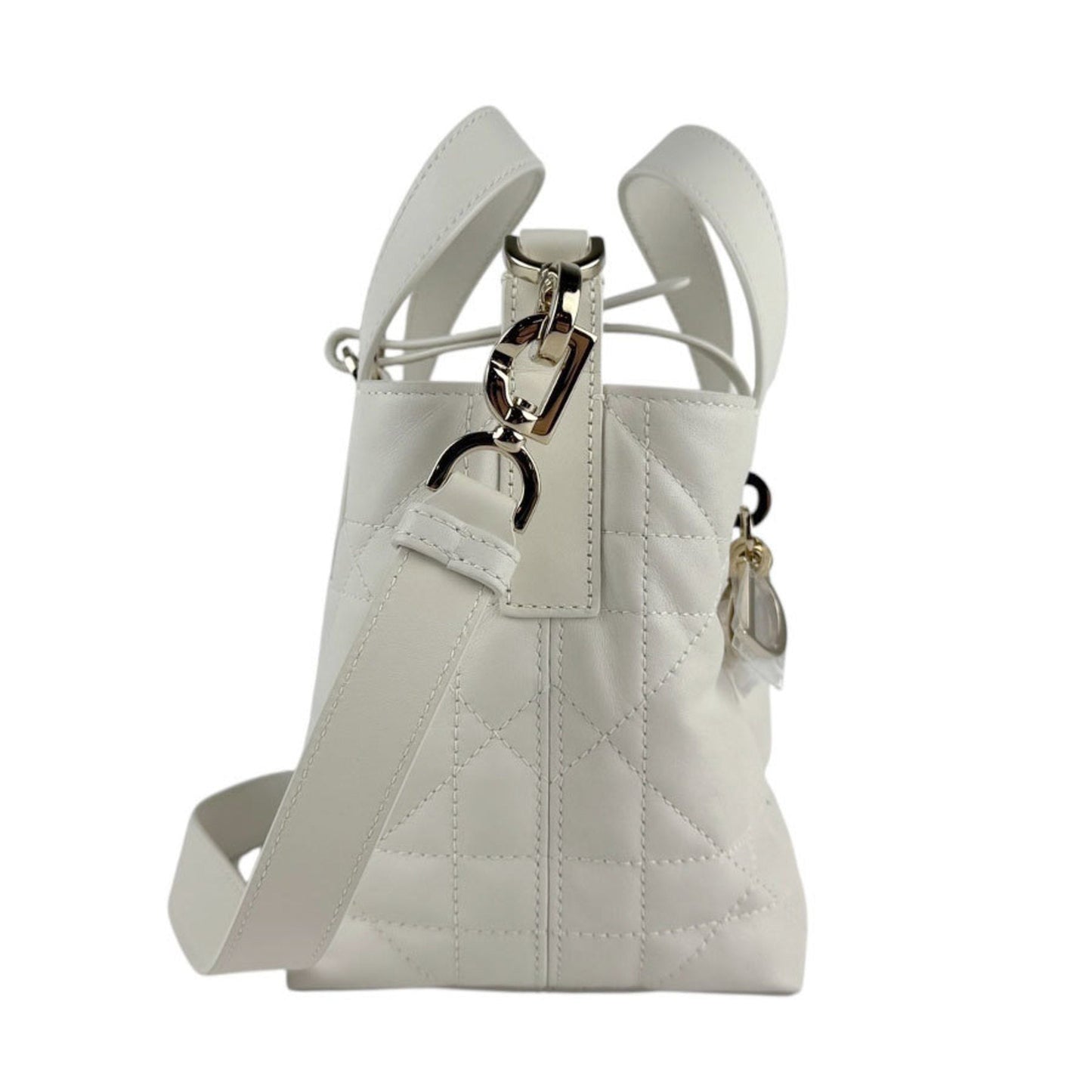 Christian Dior White Leather Handbag Shoulder Bag  