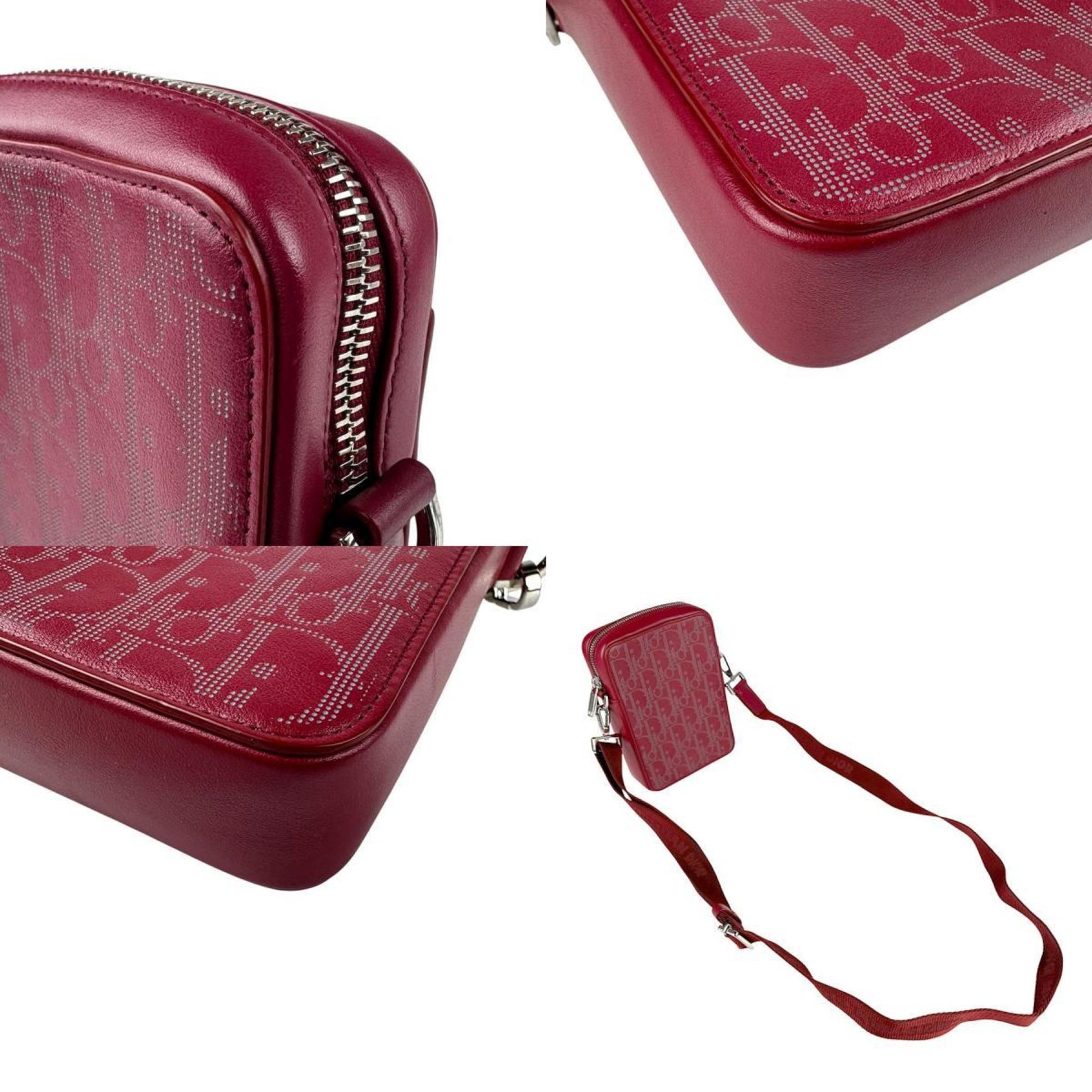 Christian Dior Red Color Leather Shoulder Bag  