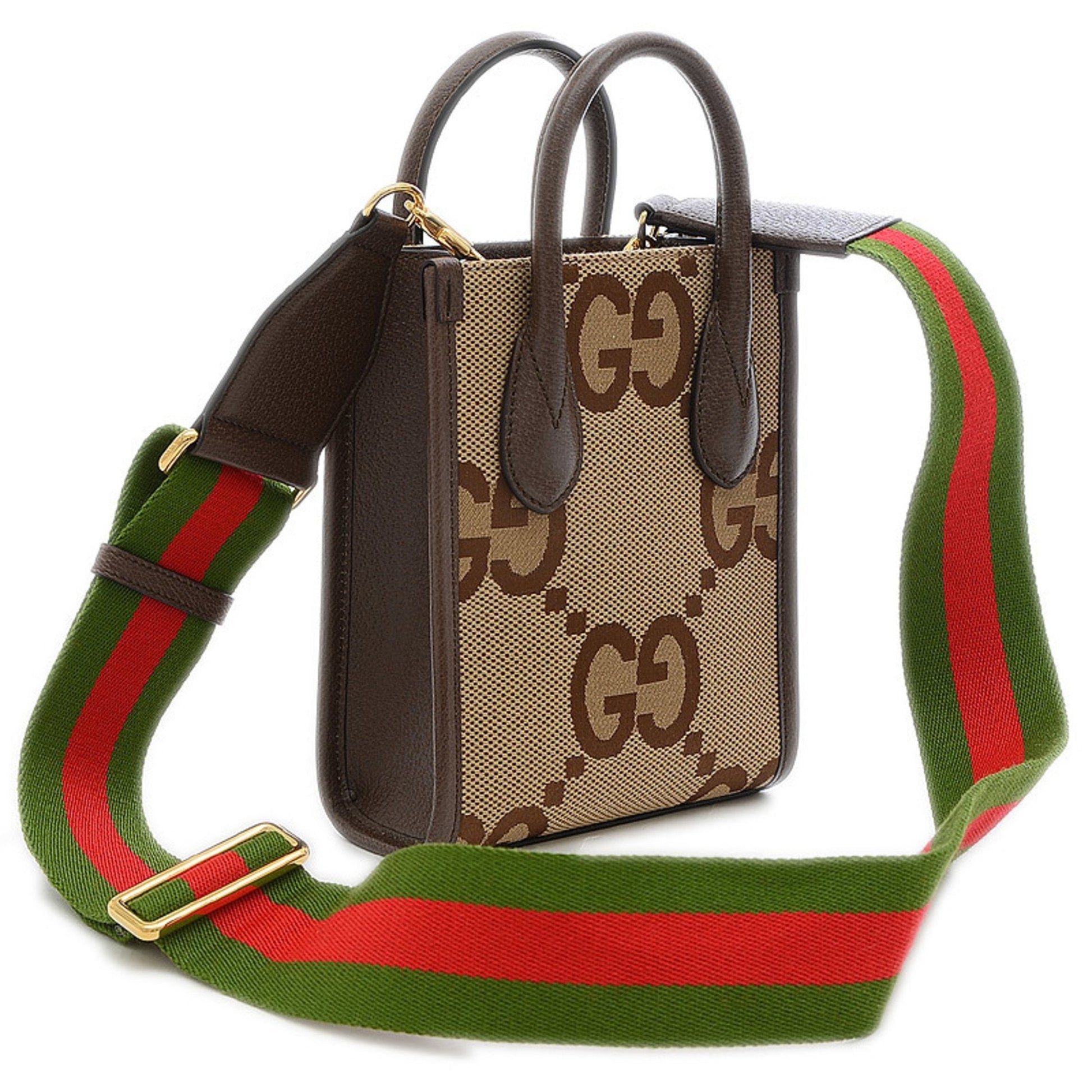 Gucci Lou Leather Canvas Shoulder Bag