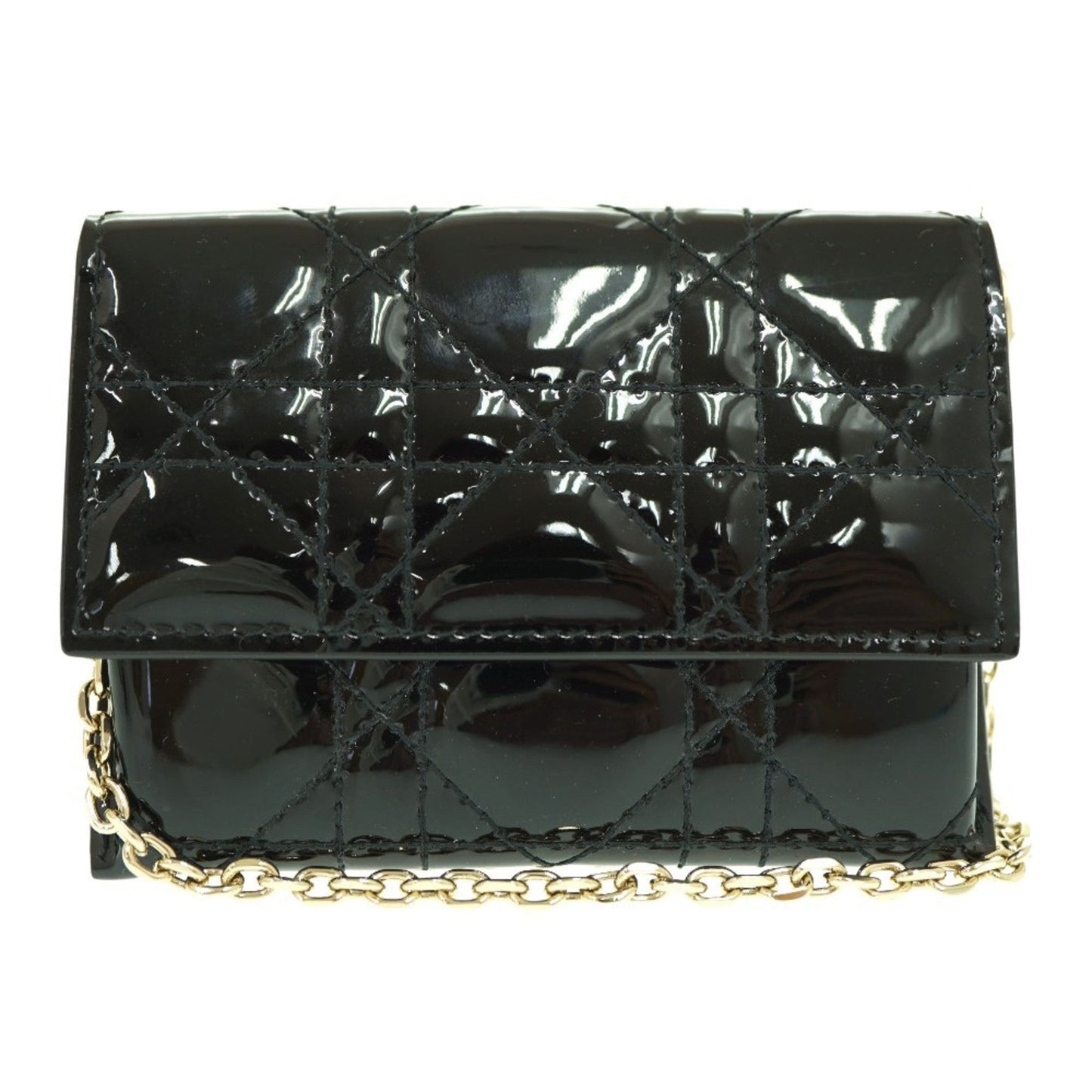 Christian Dior Black Patent Leather Shoulder Bag  