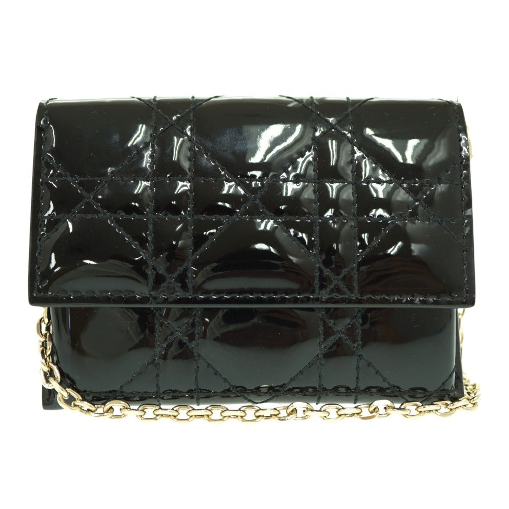 Christian Dior Black Patent Leather Shoulder Bag  